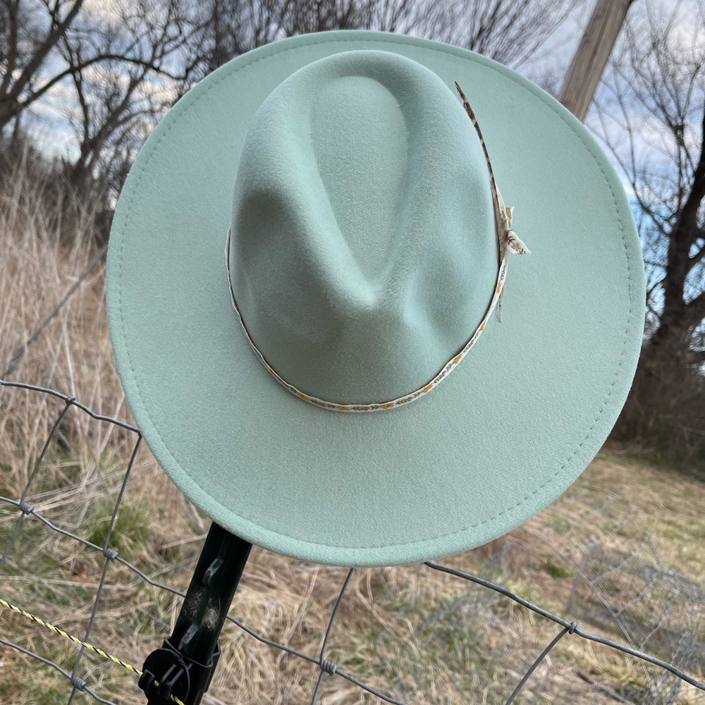 Mint felt hat
